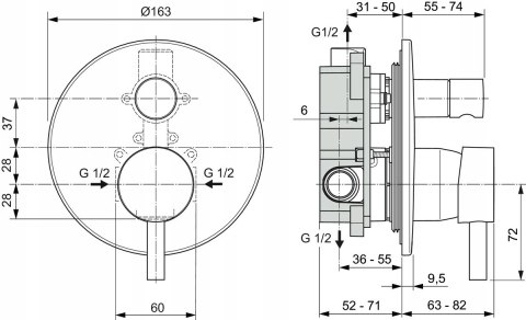Ideal Standard CERALINE bateria podtynkowa chrom A6939AA