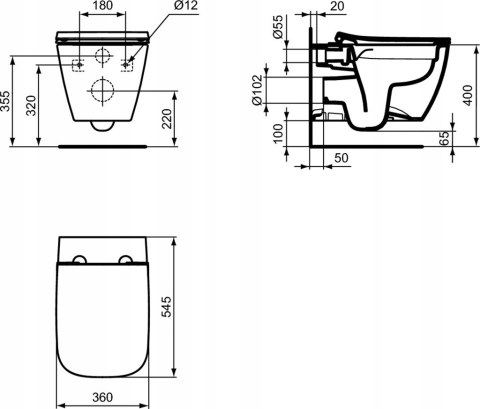 ZESTAW WC STELAŻ TECE MISKA IDEAL STANDARD 6w1 chrom