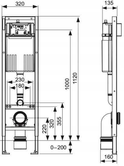 Zestaw podtynkowy wąski 32 cm WC TECE Loop chrom Miska IDEAL STANDARD 6w1