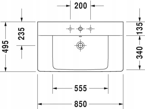 DURAVIT UMYWALKA MEBLOWA P3 COMFORTS 85X50 233285 DURAVIT UMYWALKA MEBLOWA P3 COMFORTS 85X50 233285