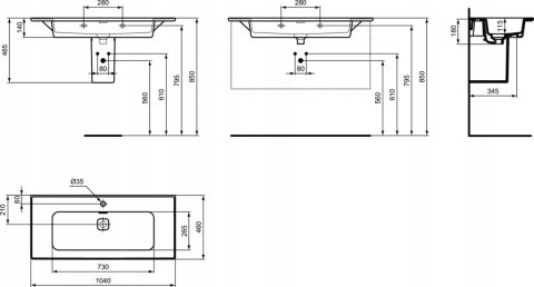 IDEAL STANDARD umywalka Strada II 104 cm T300401 IDEAL STANDARD umywalka Strada II 104 cm T300401
