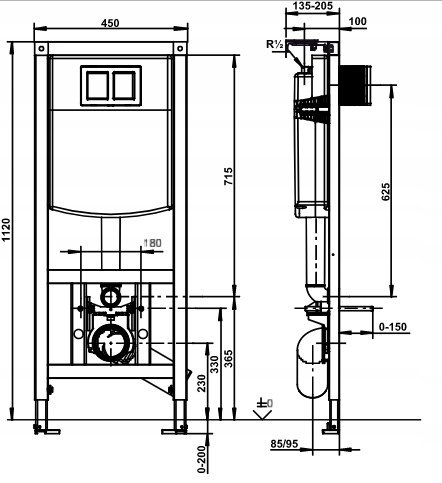 Stelaż podtynkowy Sanit Czarny + Ideal Standard WC Stelaż podtynkowy Sanit Czarny + Ideal Standard WC