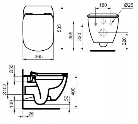 Stelaż podtynkowy Sanit Czarny + Ideal Standard WC Stelaż podtynkowy Sanit Czarny + Ideal Standard WC