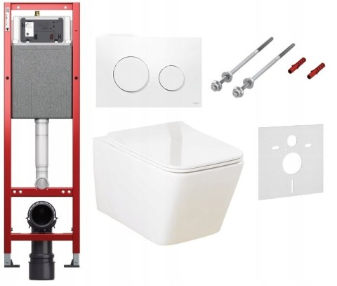 Zestaw podtynkowy wąski 32 cm WC TECE Loop Miska Stelaż 6w1 biały Zestaw podtynkowy wąski 32 cm WC TECE Loop Miska Stelaż 6w1 biały