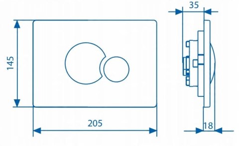 SANIT Przycisk MAŁY dwudzielny CHROM POŁYSK S706 16.706.81