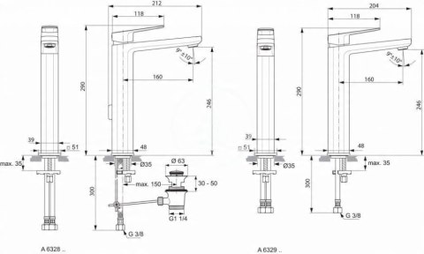Bateria umywalkowa Ideal Standard Tonic II wysoka A6329AA Bateria umywalkowa Ideal Standard Tonic II wysoka A6329AA