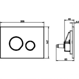 PRZYCISK DO STELAŻA WC 16.770.56 CZARNY MAT
